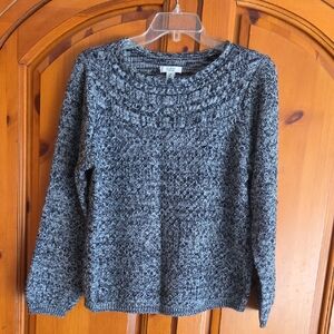 Croft & Barrow Black and Gray Knit Women's Sweater